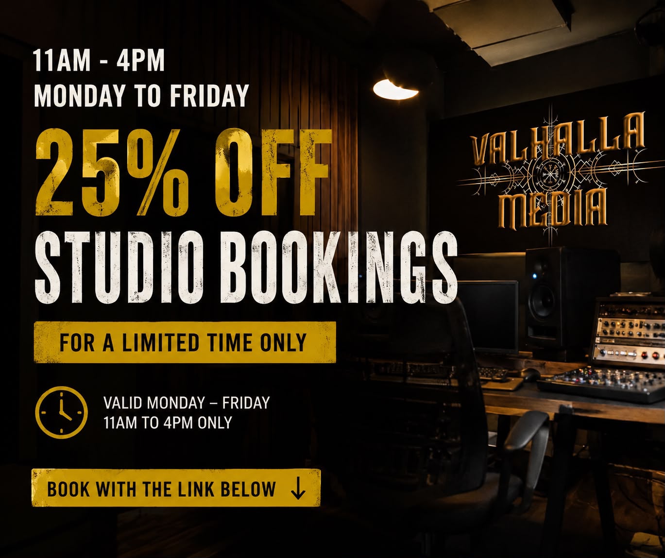 25% OFF Studio Bookings